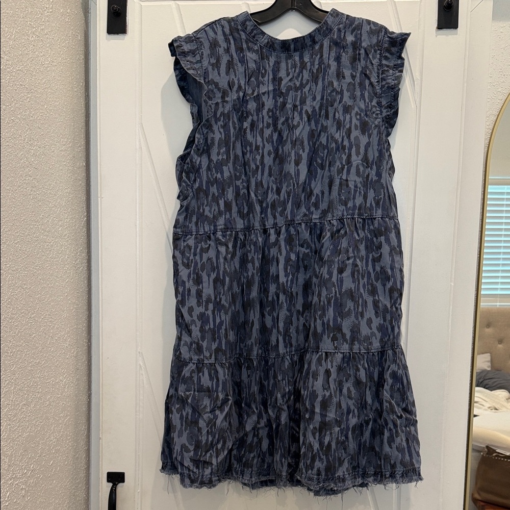 Anthropologie Blue Patterned Dress
